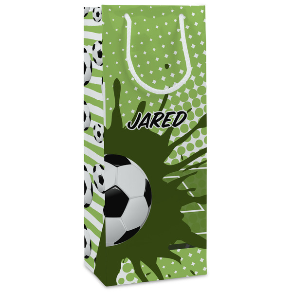 Custom Soccer Wine Gift Bags - Gloss (Personalized)