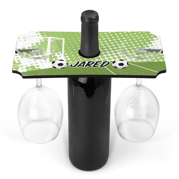 Custom Soccer Wine Bottle & Glass Holder (Personalized)