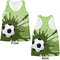 Soccer Womens Racerback Tank Tops - Medium - Front and Back