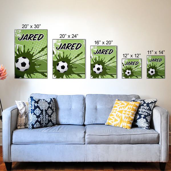 Soccer Wood Prints - Size Comparison