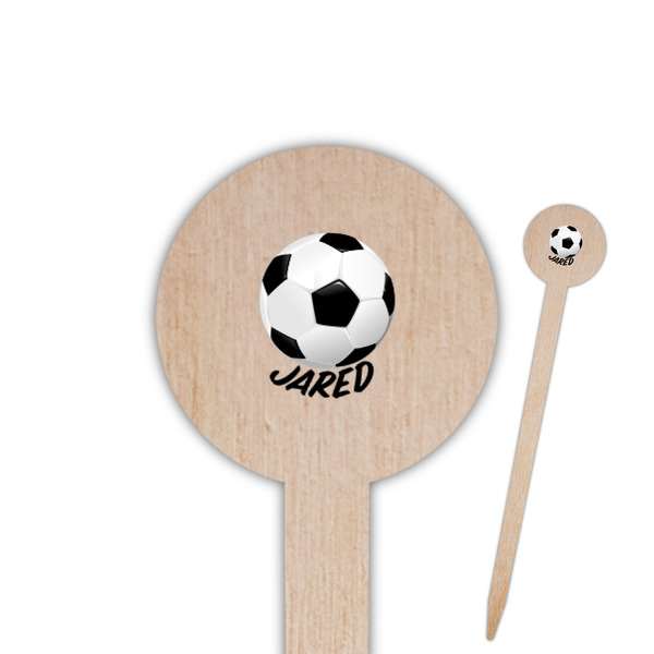 Custom Soccer Round Wooden Food Picks (Personalized)