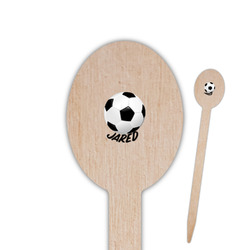 Soccer Oval Wooden Food Picks - Double Sided (Personalized)