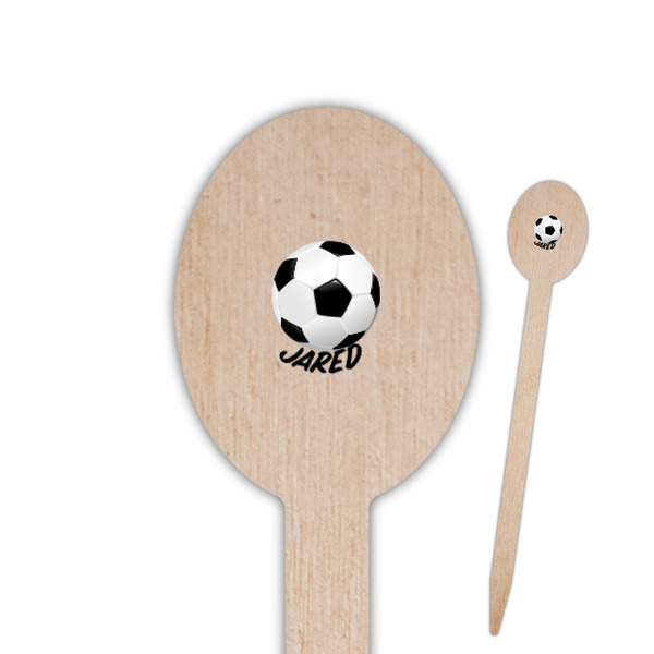 Custom Soccer Oval Wooden Food Picks (Personalized)