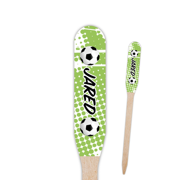Custom Soccer Paddle Wooden Food Picks - Single Sided (Personalized)