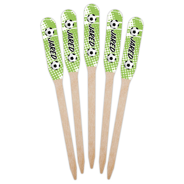 Soccer Wooden Food Pick - Paddle - Fan View