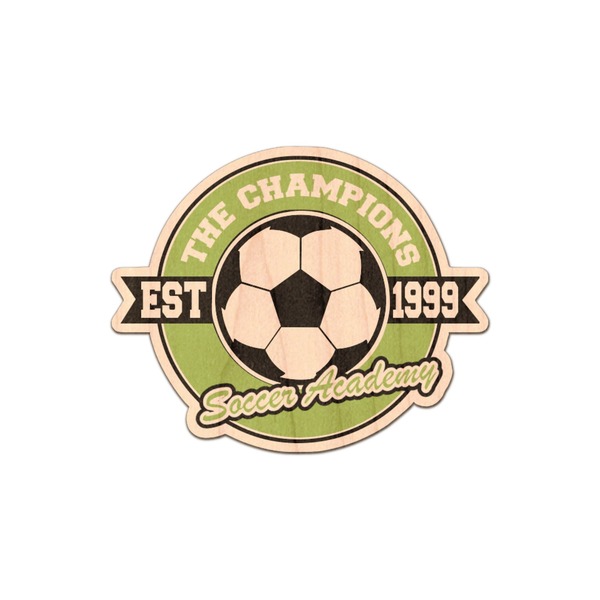 Custom Soccer Genuine Maple or Cherry Wood Sticker (Personalized)