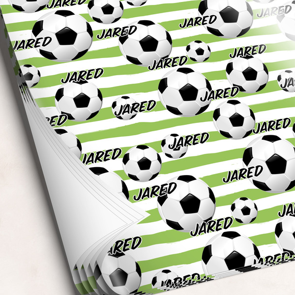 Custom Soccer Wrapping Paper Sheets - Single-Sided - 20" x 28" (Personalized)