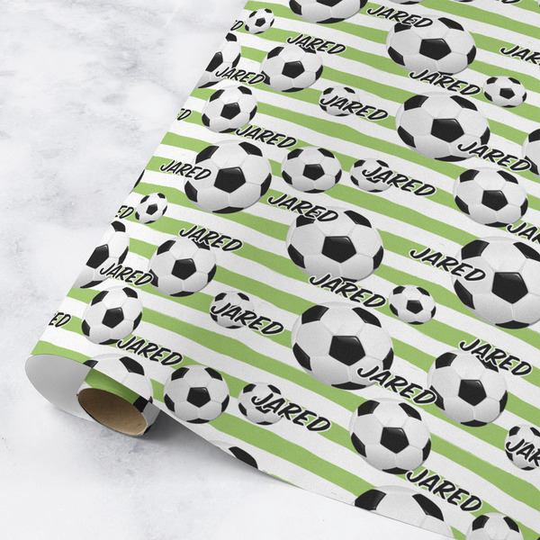 Custom Soccer Wrapping Paper Roll - Medium - Matte (Personalized)