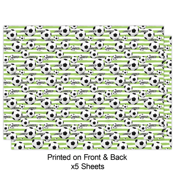 Soccer Wrapping Paper Sheet - Double Sided - Front