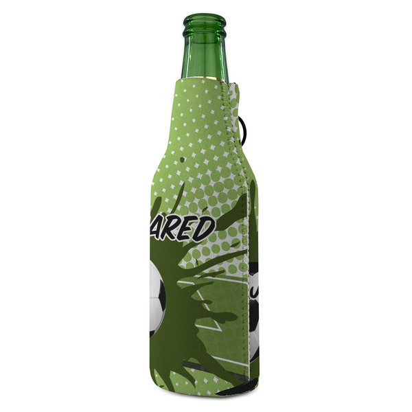Soccer Zipper Bottle Cooler - ANGLE (bottle)