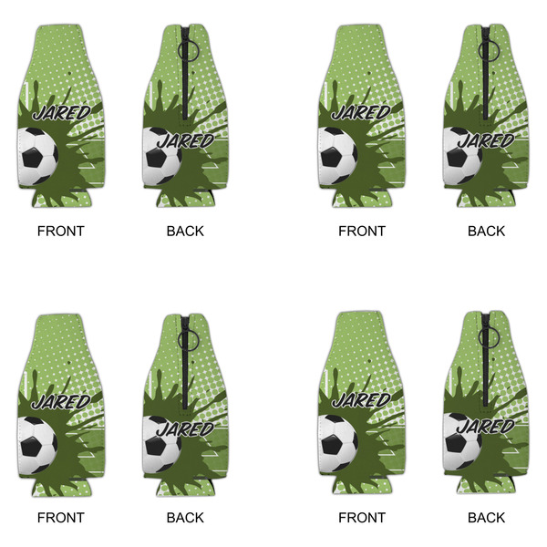 Soccer Zipper Bottle Cooler - Set of 4 - APPROVAL
