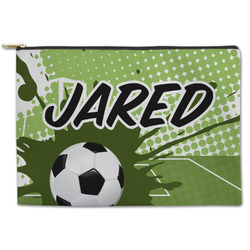 Soccer Zipper Pouch - Large - 12.5"x8.5" (Personalized)
