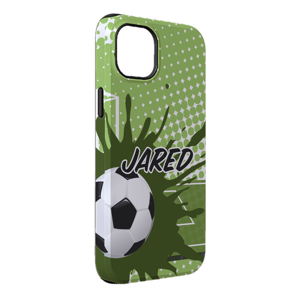 Custom Soccer iPhone Case - Rubber Lined - iPhone 14 Plus (Personalized)