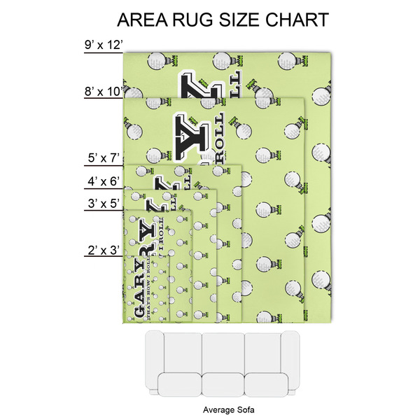 Golf 2'x3' Indoor Area Rugs - Size Chart
