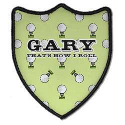 Golf Iron On Shield Patch B w/ Name or Text