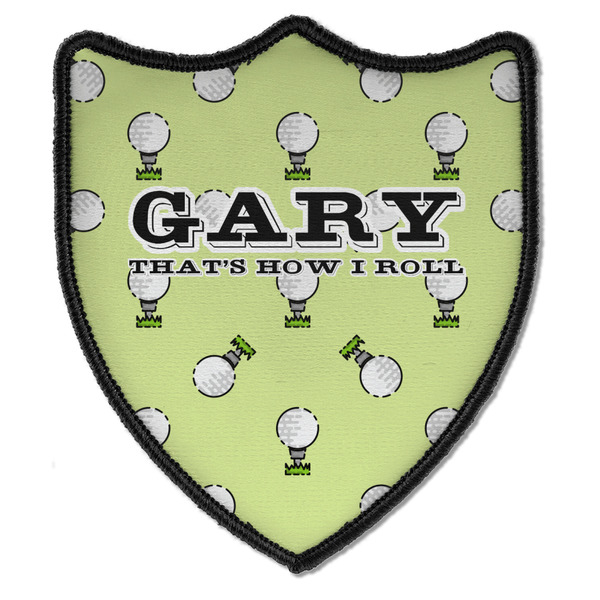 Custom Golf Iron On Shield Patch B w/ Name or Text