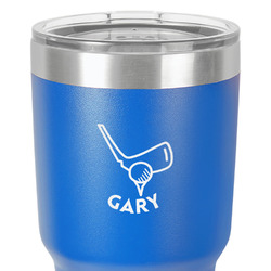 Golf 30 oz Stainless Steel Tumbler - Royal Blue - Single-Sided (Personalized)