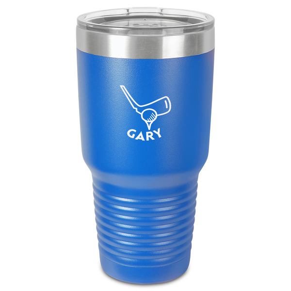 Custom Golf 30 oz Stainless Steel Tumbler - Royal Blue - Single-Sided (Personalized)