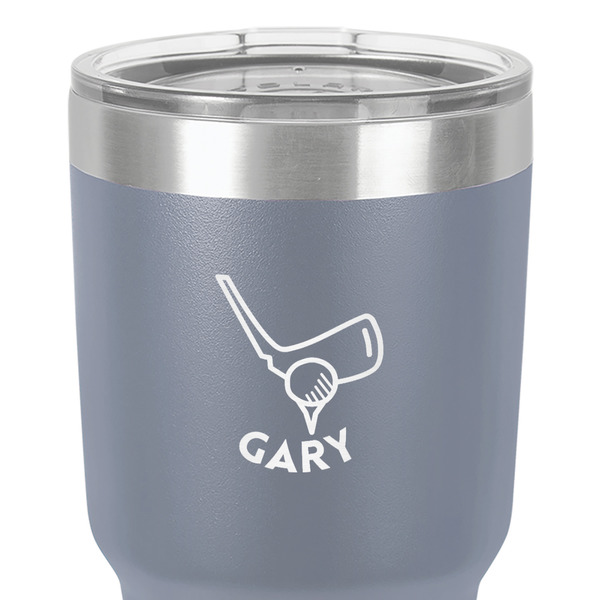 Golf 30 oz Stainless Steel Ringneck Tumbler - Grey - Close Up