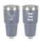 Golf 30 oz Stainless Steel Ringneck Tumbler - Grey - Double Sided - Front & Back