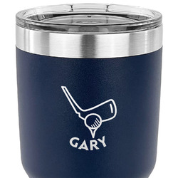 Golf 30 oz Stainless Steel Tumbler - Navy - Single Sided (Personalized)