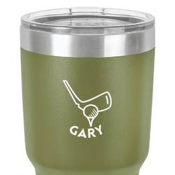 Golf 30 oz Stainless Steel Tumbler - Olive - Single-Sided (Personalized)