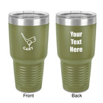 Golf 30 oz Stainless Steel Tumbler - Olive - Double-Sided (Personalized)