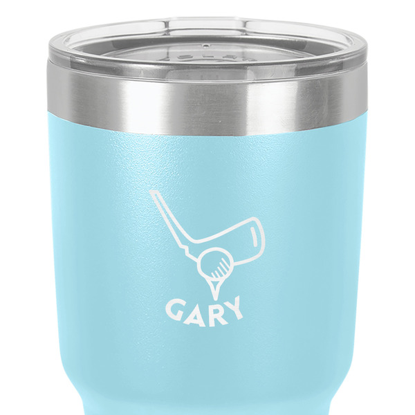 Golf 30 oz Stainless Steel Ringneck Tumbler - Teal - Close Up