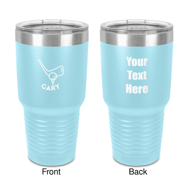 Custom Golf 30 oz Stainless Steel Tumbler - Teal - Double-Sided (Personalized)