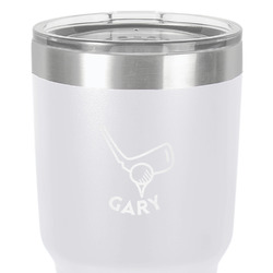 Golf 30 oz Stainless Steel Tumbler - White - Single-Sided (Personalized)