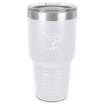 Golf 30 oz Stainless Steel Tumbler - White - Single-Sided (Personalized)