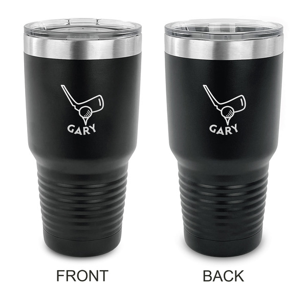 Custom Golf 30 oz Stainless Steel Tumbler - Black - Double Sided (Personalized)