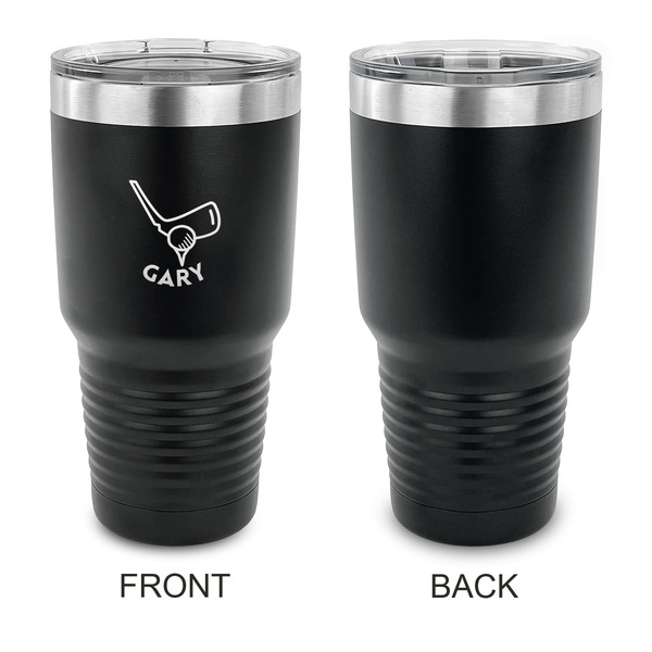 Golf 30 oz Stainless Steel Ringneck Tumblers - Black - Single Sided - APPROVAL