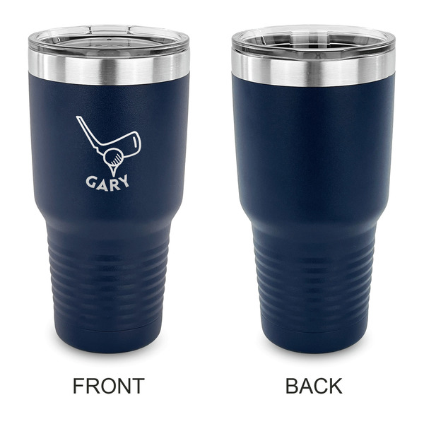 Golf 30 oz Stainless Steel Ringneck Tumblers - Navy - Single Sided - APPROVAL