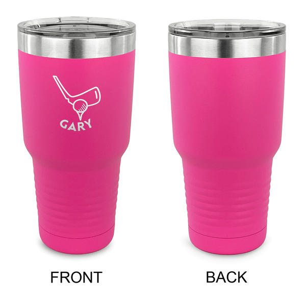 Golf 30 oz Stainless Steel Ringneck Tumblers - Pink - Single Sided - APPROVAL