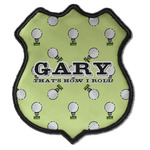 Golf Iron On Shield Patch C w/ Name or Text