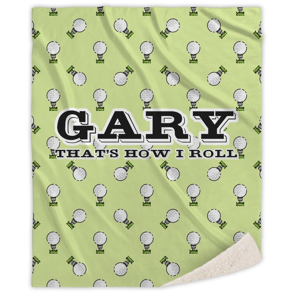 Custom Golf Sherpa Throw Blanket (Personalized)