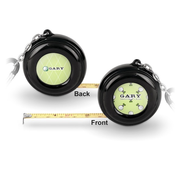 Golf 6-Ft Pocket Tape Measure with Carabiner Hook - Front and Back