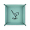 Golf 6" x 6" Teal Leatherette Snap Up Tray - FOLDED UP