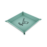 Golf 6" x 6" Teal Faux Leather Valet Tray (Personalized)
