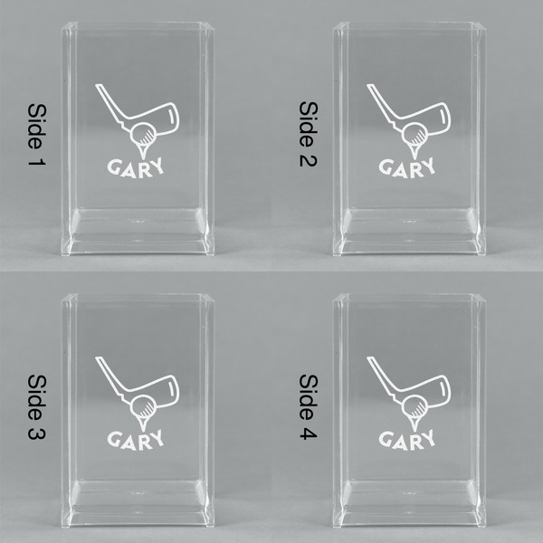 Golf Acrylic Pen Holder - All Sides