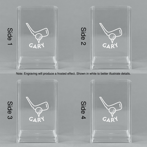 Golf Acrylic Pen Holder - All Sides