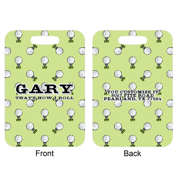 Golf Aluminum Luggage Tag (Front + Back)