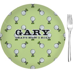 Golf 8" Glass Appetizer / Dessert Plates - Single or Set (Personalized)