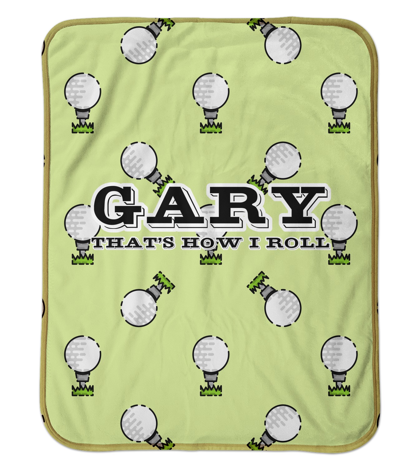 Custom Golf Sherpa Baby Blanket 30" x 40" w/ Name or Text