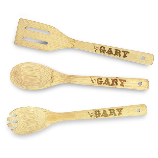 Custom Golf Bamboo Cooking Utensil Set - Double Sided (Personalized)