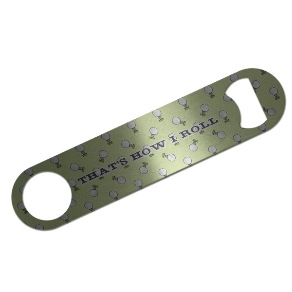 Custom Golf Bar Bottle Opener - Silver w/ Name or Text