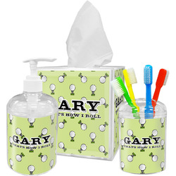 Golf Acrylic Bathroom Accessories Set w/ Name or Text