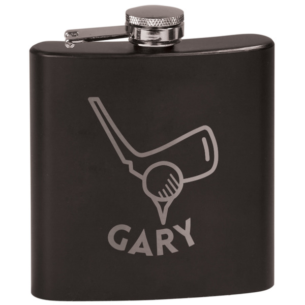 Custom Golf Black Flask Set (Personalized)
