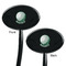 Golf Black Plastic 7" Stir Stick - Double Sided - Oval - Front & Back